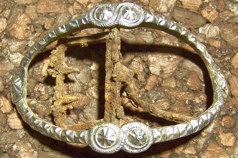 Large ornate silver plated shoe buckle