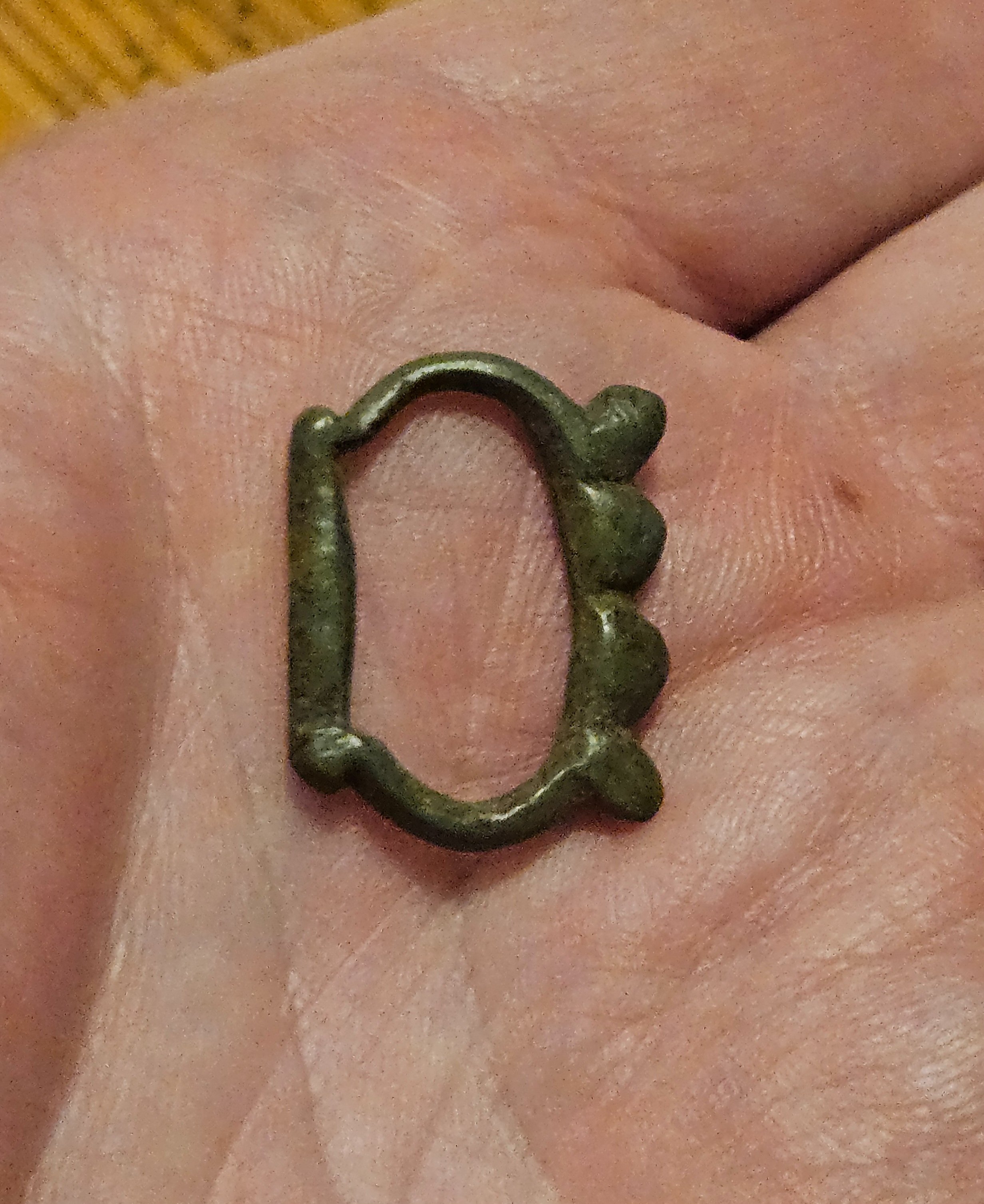 Medieval bronze buckle, 1300s