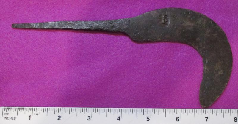 medieval sickle blade with unusual maker's mark, Germany find