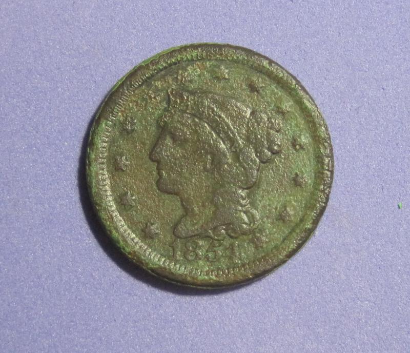 Nice large cent only 2 inches deep at old farmhouse dating to 1860