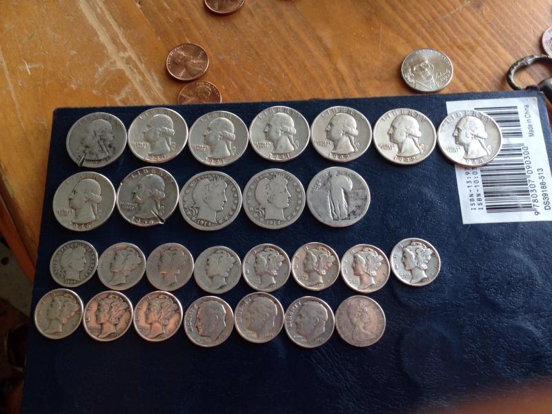 Silver coins I found on private property in one neighborhood during Fall of 2013 and Winter/early spring of 2014