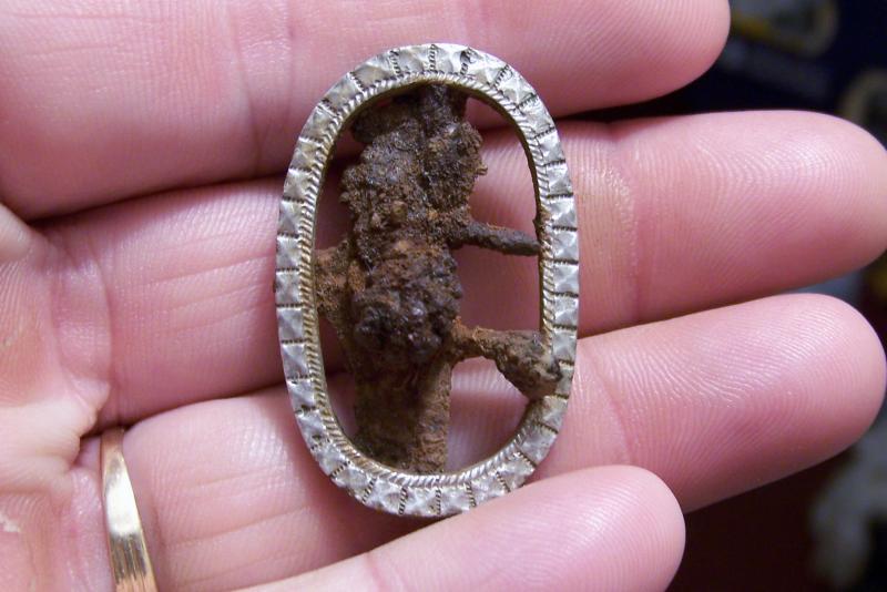 silver plated over brass knee buckle