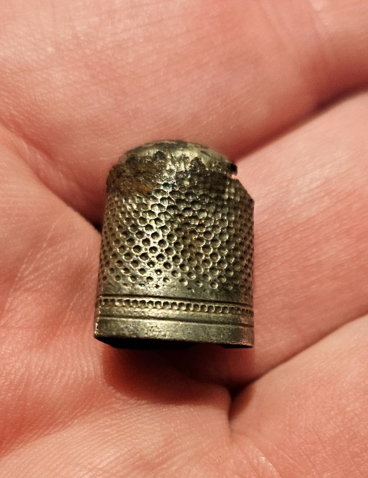 Silver thimble 1700s
