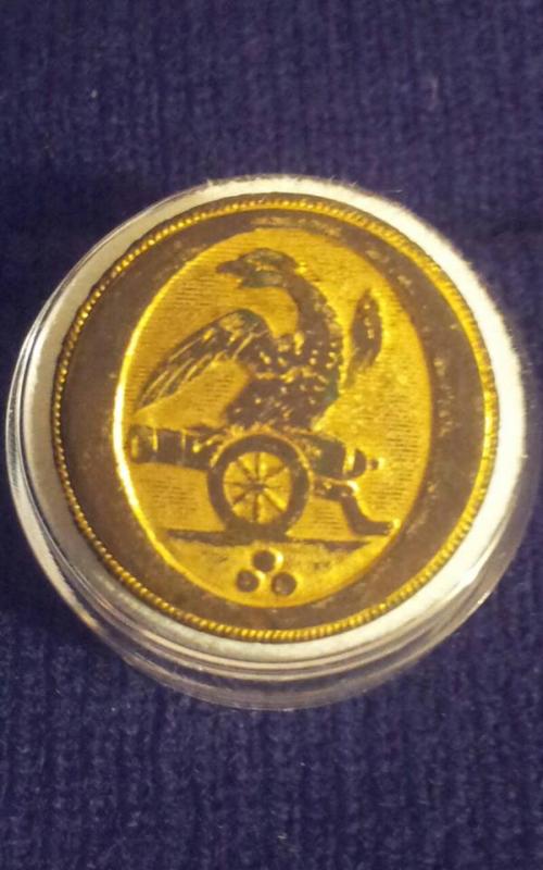 war of 1812 era U.S. Artillery button 
1808 to 1821
